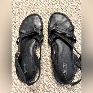 Børn Valmar Black Leather Sandals 7M